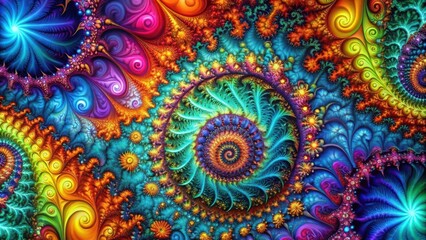 Fractal Artwork with Vibrant Colors Showcasing Imaginative Designs