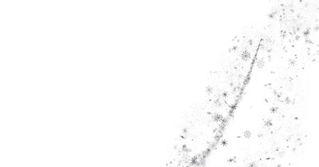 Sparkling Snowfall: Dynamic 3D Illustration of Falling Christmas Snowflakes