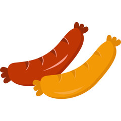 Sausage  Oktoberfest. Vector  Illustration