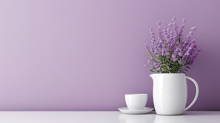 Fototapeta premium Elegant Simple Design on Purple Background: A Chic and Minimalist Vision. Admire the Beauty and Simplicity.