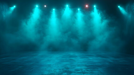 Fototapeta premium Abstract Background with Blue Lights and Fog