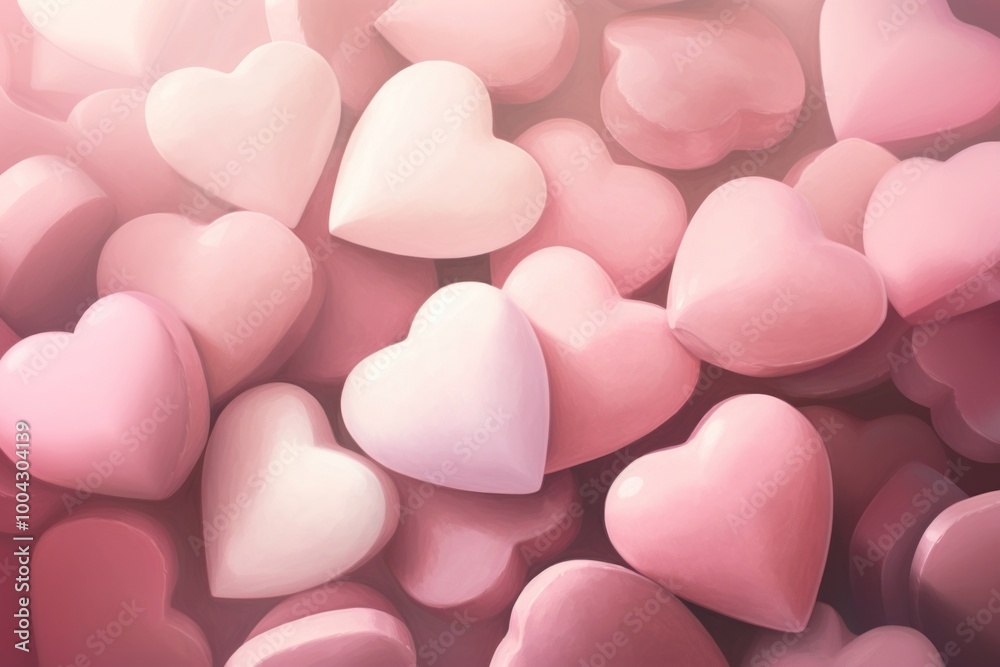 Wall mural Heart pattern petal pink confectionery.