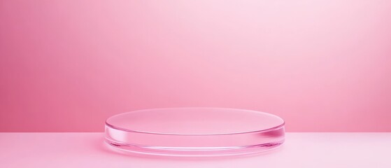 Transparent glass podium, modern design, ideal for showcasing products, sleek and elegant display for events and exhibitions