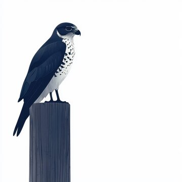 recommend clip art: Sparrowhawk Perched in Silhouette on White Background