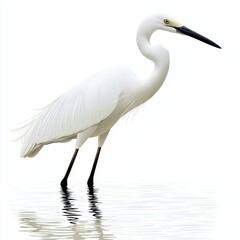 Elegant Egret Standing in Water Silhouette