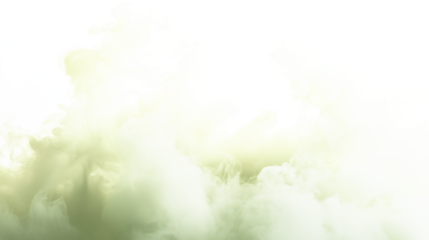 abstract light lime green fluffy clouds mist fog smoke curling isolated on transparent background