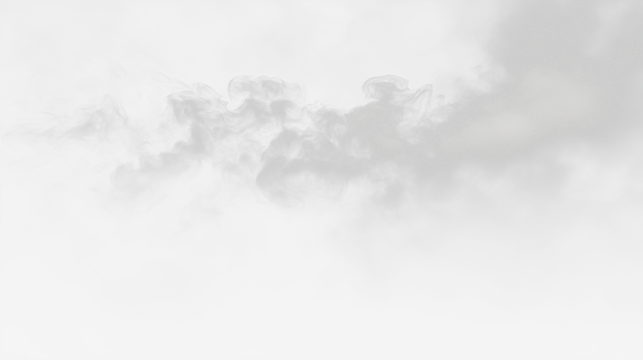 abstract white fluffy cloud mist fog smoke curling isolated on transparent background