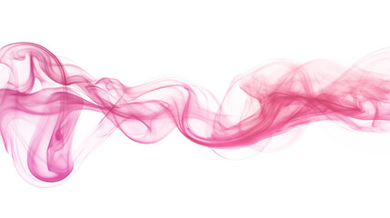 abstract pink smoke wavy lines curling isolated on transparent background