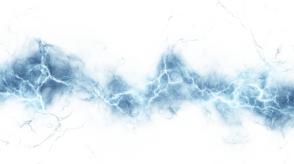 Electric blue smoke crackling with energy, creating sharp, zigzag patterns isolated on transparent background
