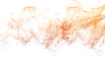 abstract orange smoke wavy lines curling isolated on transparent background
