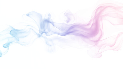 Abstract pink purple blue smoke wavy lines curling isolated on transparent background