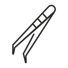 Tweezers icon, Hair salon symbol outline icon, editable vector illustration and transparent graphic element. Isolated on white background