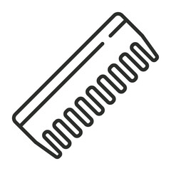 Comb icon, Hair salon symbol outline icon, editable vector illustration and transparent graphic element. Isolated on white background