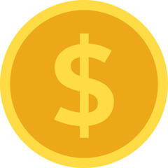 Isolated golden coin vector