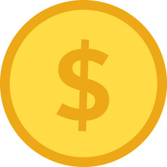 Isolated golden coin vector