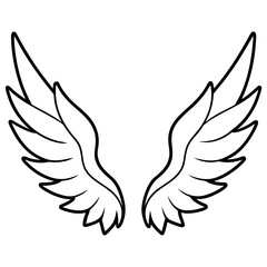Delicate Feathered Wings in Vector Art