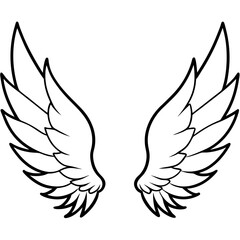 Delicate Feathered Wings in Vector Art
