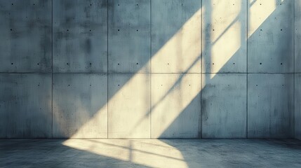 shadow cast on a stark white concrete wall corner creating an intriguing interplay of light and texture