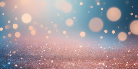 Fototapeta premium Sparkling Celebration: Shimmering Glittery Background with bokeh lights 