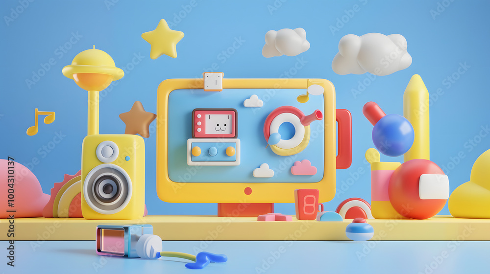 Wall mural prototype icon web design 3d