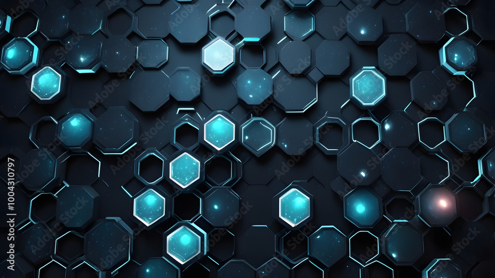 Poster abstract hexagon pattern: a mesmerizing 3d rendering of a futuristic honeycomb structure, showcasing
