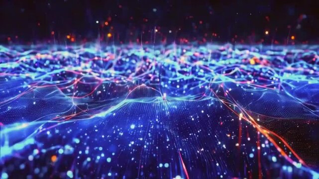 A looping HUD scans and analyzes faces, digital wireframes and identification info. glowing geometric grids, rotating profiles, and changing IDs new faces, 4k Technology Background Video