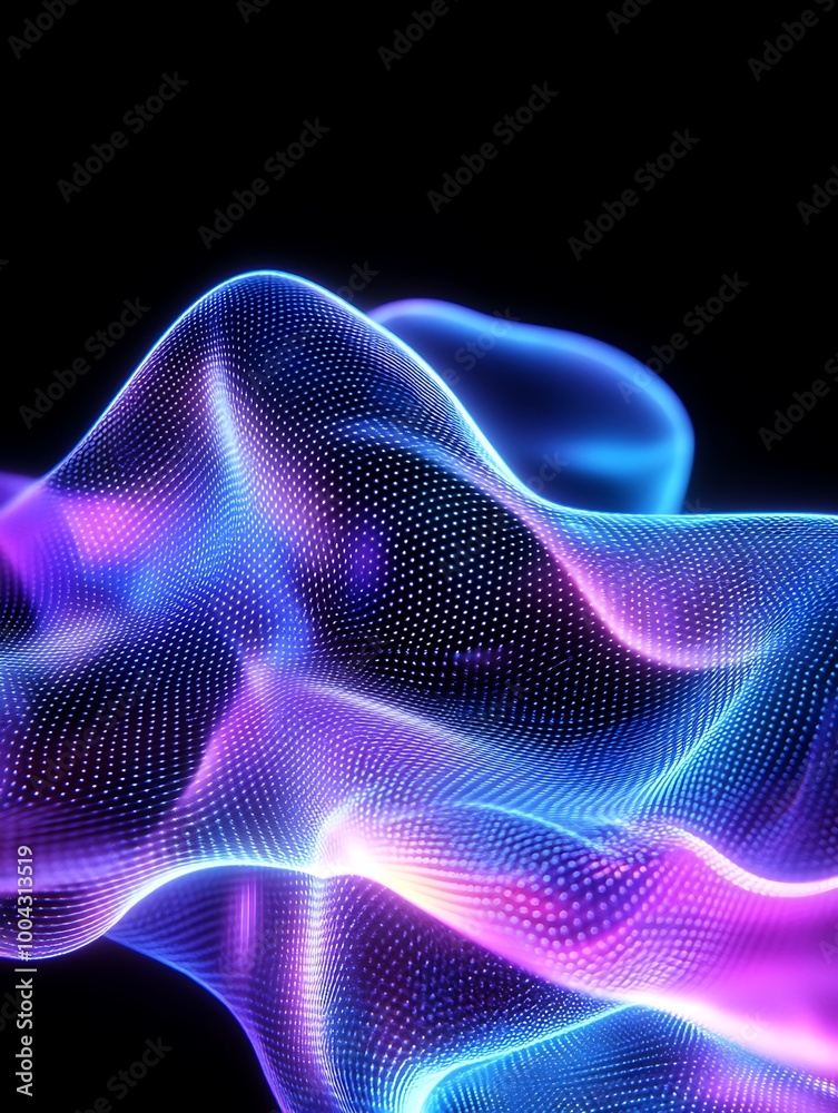Poster vibrant abstract waves in glowing colors, creating a dynamic and captivating visual experience. a mi