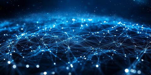 A telecommunication network infrastructure, emphasizing global connectivity, with a complex network of data flow and connections.