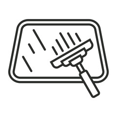 Window icon, Car wash symbol outline icon, editable vector illustration and transparent graphic element. Isolated on white background