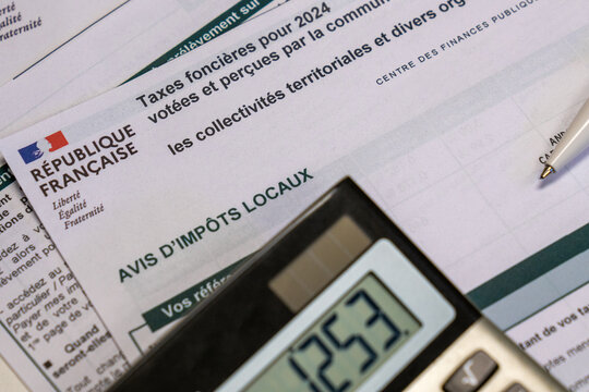 Avis d'imp&ocirc;t taxes fonci&egrave;res, France
