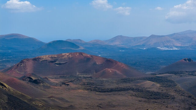 Aerial view of Timanfaya Natioal Park in Lanzarote