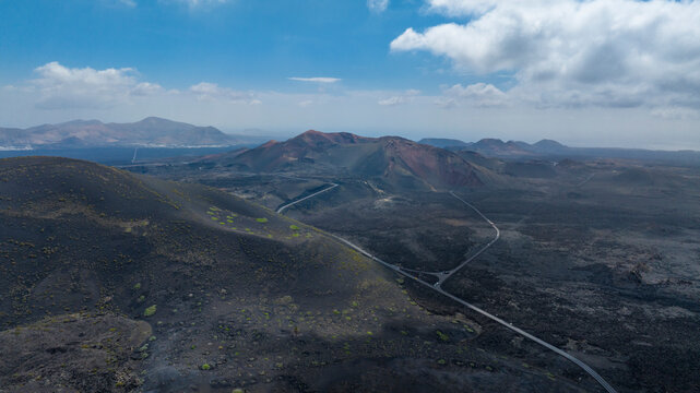 Aerial view of Timanfaya Natioal Park in Lanzarote