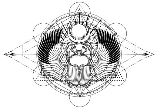 recommend clip art: Sacred geometry with egypt symbol. Wings and all seeing eye. Alchemy, religion, spirituality, occultism. Isolated vector illustration. Conspiracy theory. Drawing tattoo art. Coloring book.