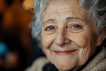 Smiling senior woman Close-up of a healthy .generative ai