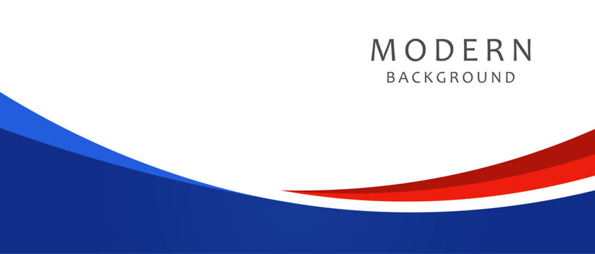 Modern blue and red banner background design and graphic banner pattern background template with dynamic wave shapes	