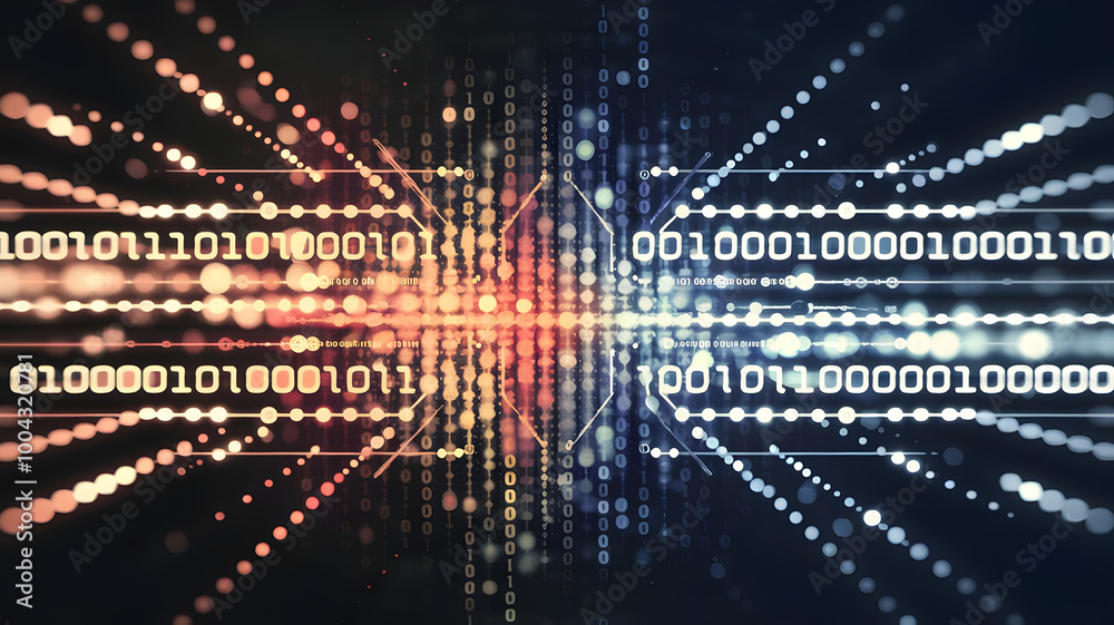 Poster digital convergence: abstract binary code streams converge