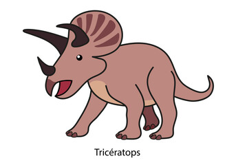 Drawing of a Triceratops to illustrate prehistoric dinosaurs.