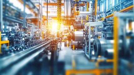 Fototapeta premium Industrial Manufacturing Process - A Modern Factory Interior