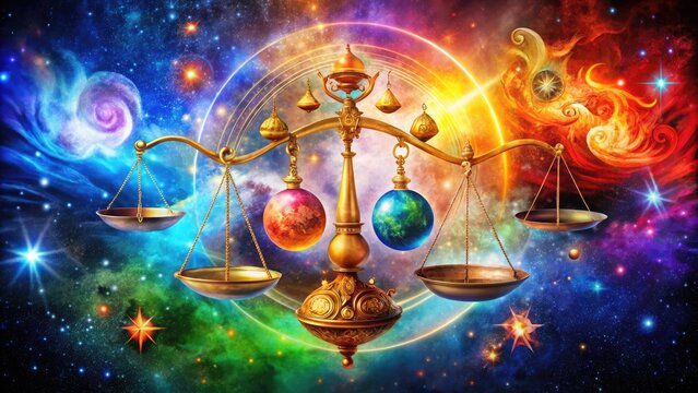 October 2nd Zodiac Sign Representation with Astrological Symbols and Celestial Elements in Design