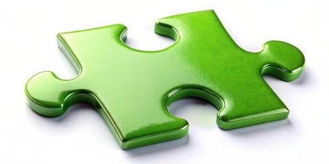 Green puzzle piece unique abstract design for creative projects and presentations