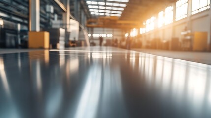 Obraz premium Reflective Surface in a Factory Setting