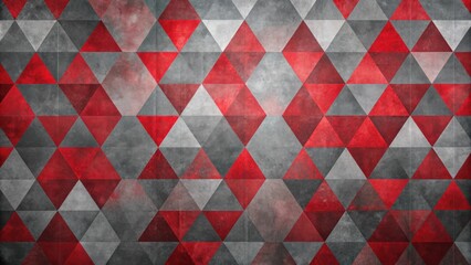 Abstract Red and Grey Geometric Background with Textured Distressed Look for Design Projects