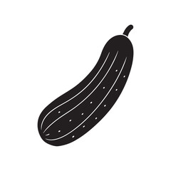 Cucumber Vector Illustration Isolated on White Background Fresh Green Vegetable Clipart