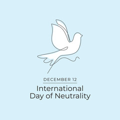 International Day of Neutrality vector design template good for celebration usage. International Day of Neutrality design. continuous line drawing. eps 10.
