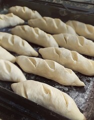 Baking a Baguette from the begining - Concept Photo French bakery is the best and also worldwide known because of their quality , like the croissants