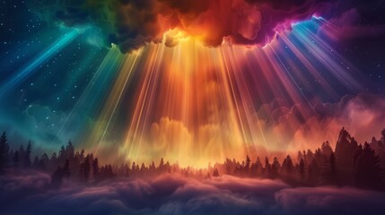 Obraz premium Surreal Kaleidoscope Sky with Vibrant Colors