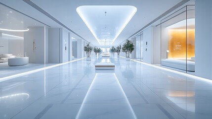 Obraz premium A clean tech showroom with modern innovations in green energy technologies. 