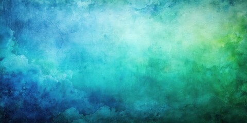 Abstract Watercolor Grungy Background in Blue and Green with Noise Texture and Retro Vibes for Design Projects