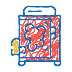 smoking chamber doodle icon sketch vector. smoking chamber sign. isolated symbol illustration