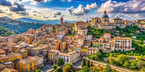 Fototapeta premium Scenic view of Cosenza city with historical architecture and vibrant landscapes in Calabria region